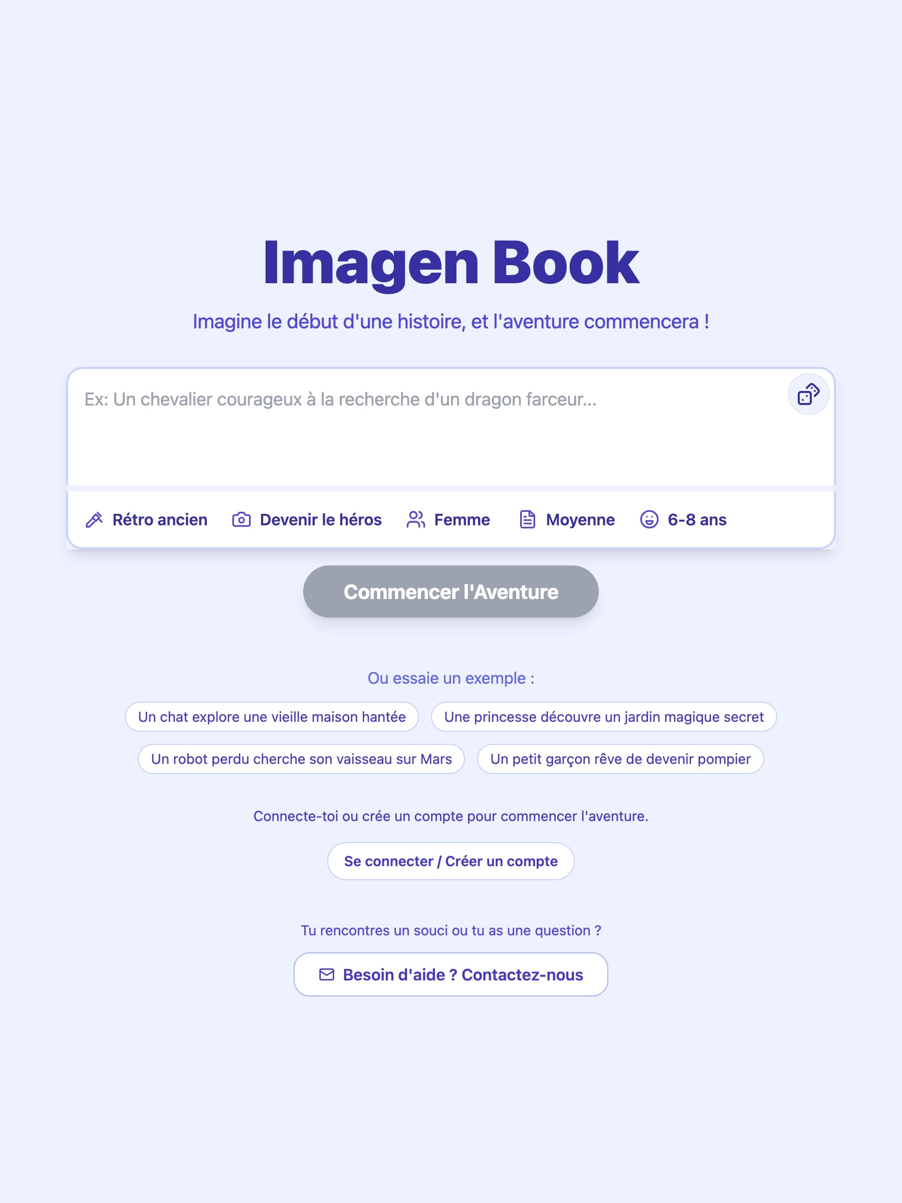 ImagenBook — story prompt screen