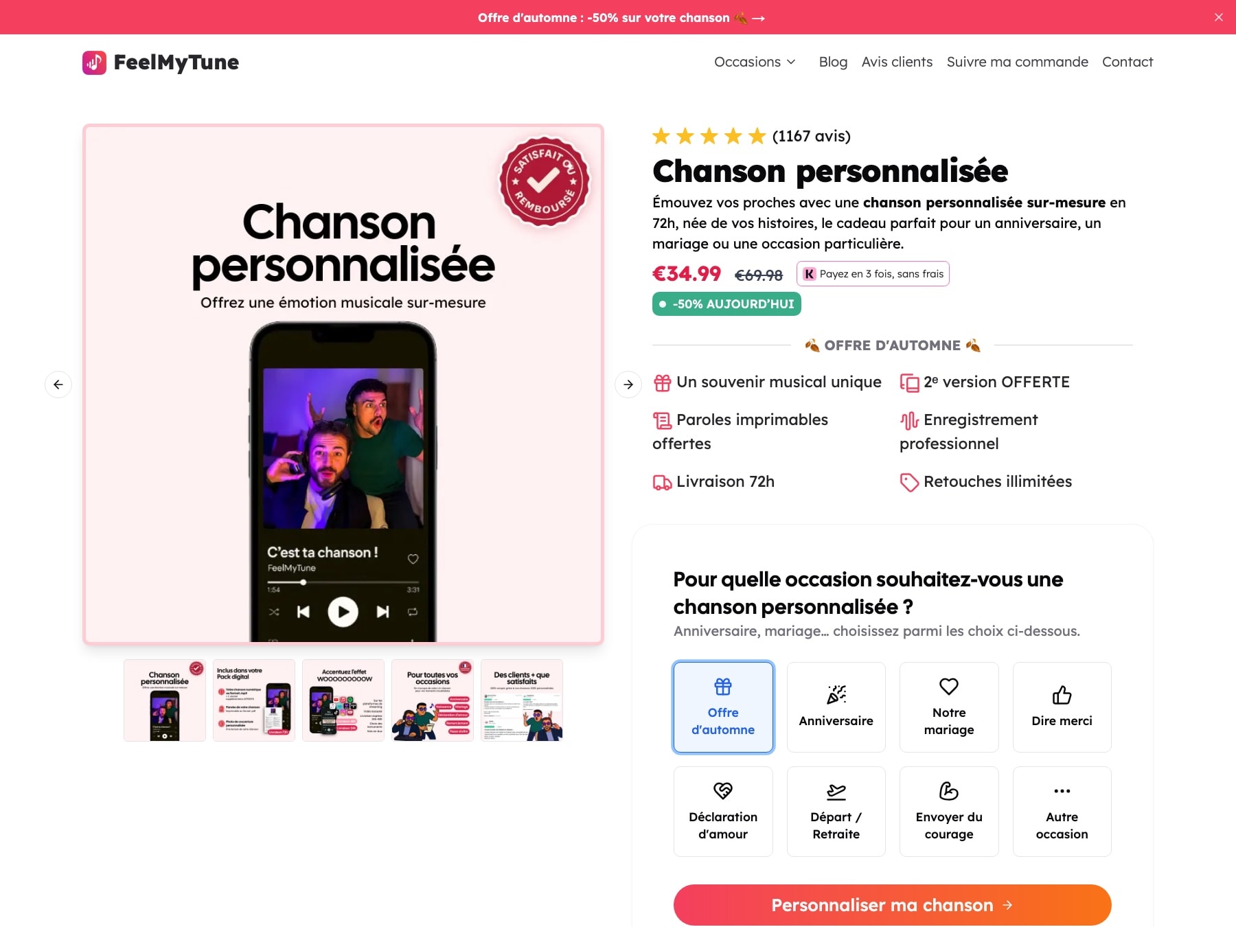 FeelMyTune song configurator